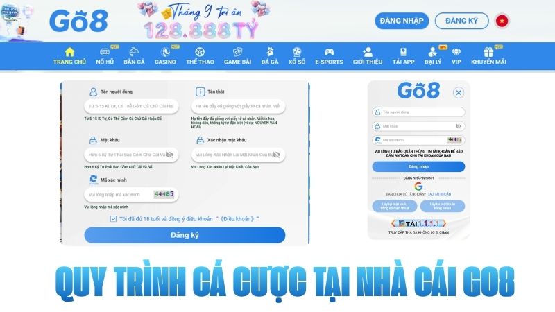 Quy Trình Cá Cược Tại Nhà Cái GO8